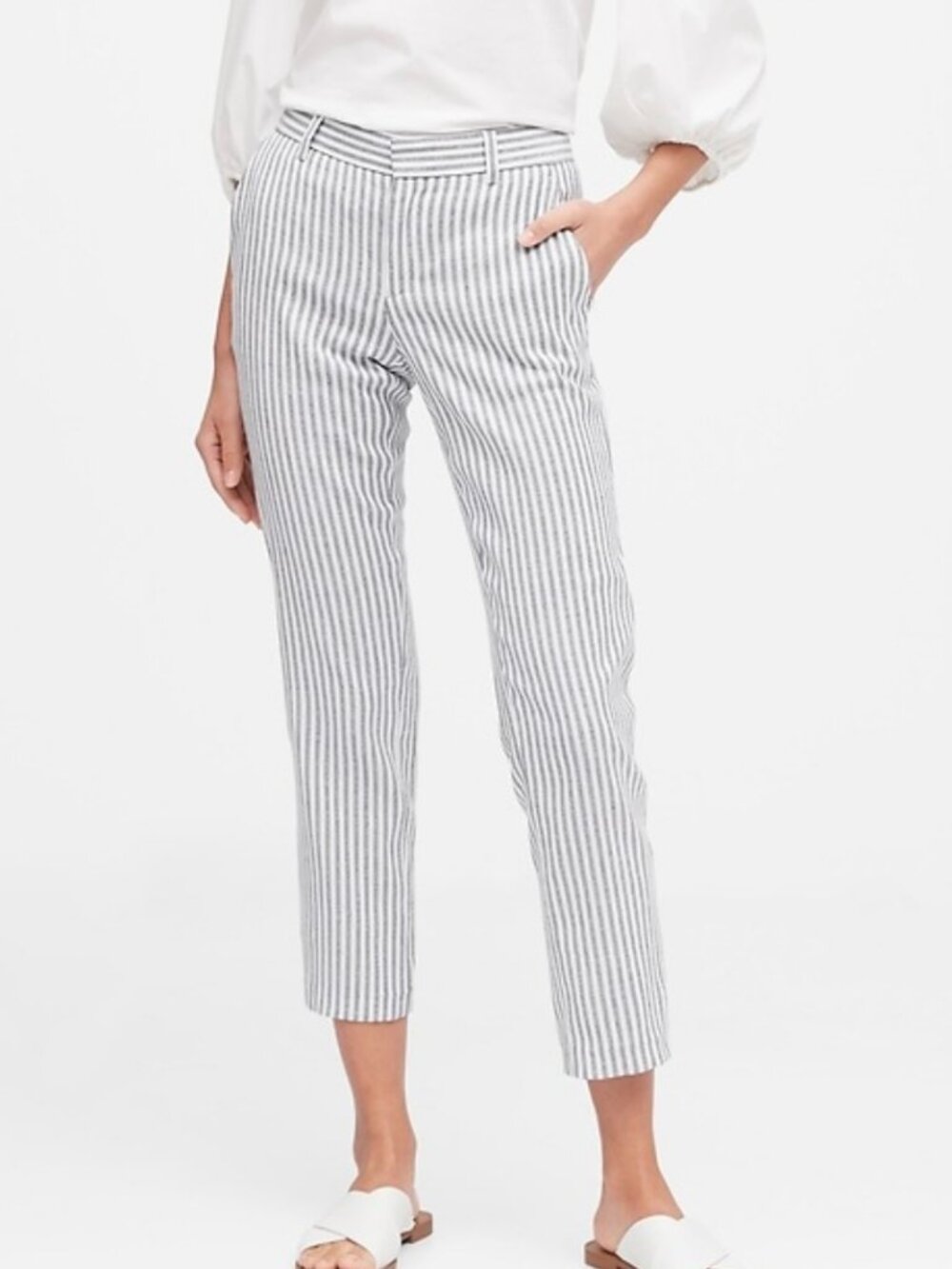 Banana Republic Avery Cropped Pinstripe Pant